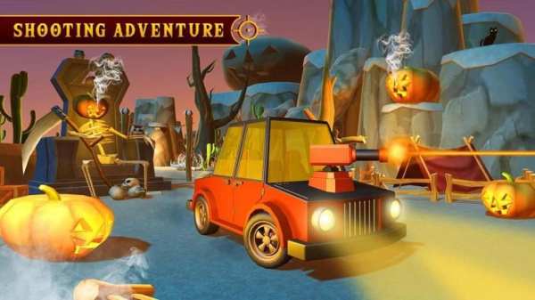 Scary Halloween Shooting Car Game स्क्रीनशॉट 1