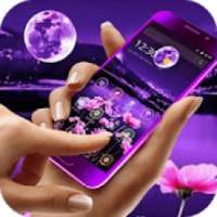 Purple Moon Lake Flower Theme on 9Apps