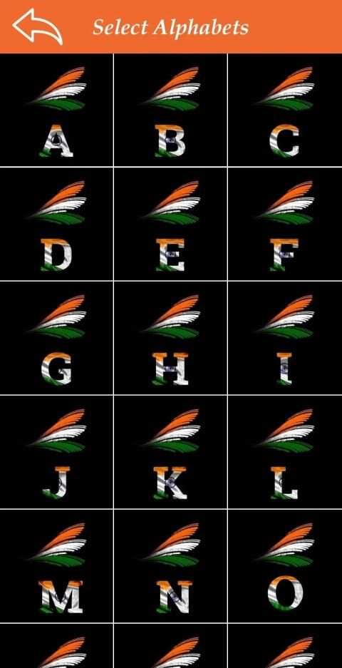 Indian Flag Alphabet Letter/Name Wallpaper/DP screenshot 2
