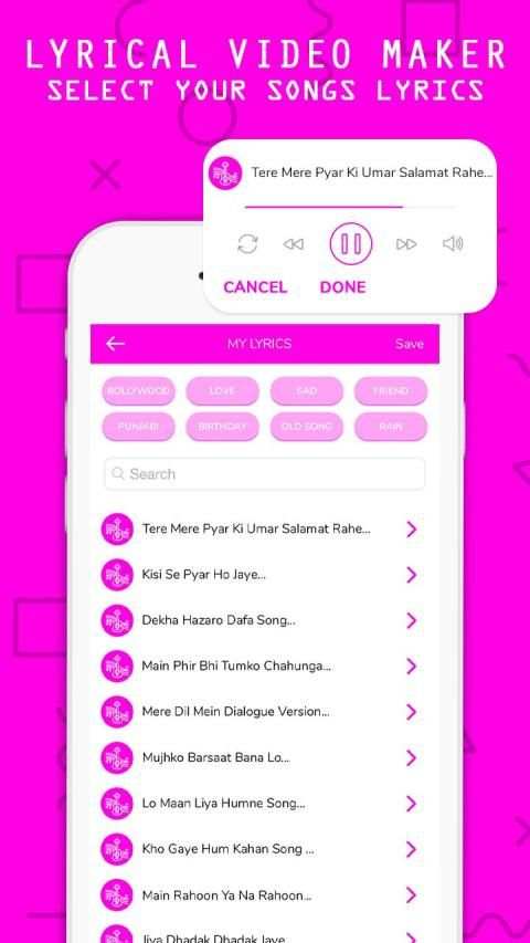 Lyrical Video Status Maker With Music-Video maker स्क्रीनशॉट 2