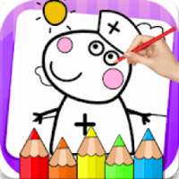 Pink Pig Coloring Book & Drawing Game