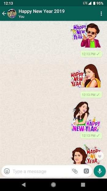 Happy New Year 2019 WhatsAppStickers WAStickerApps स्क्रीनशॉट 2