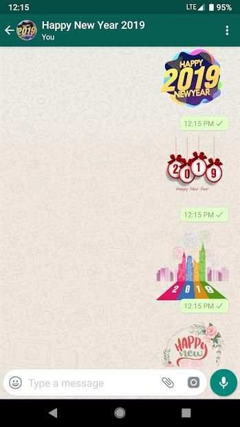 Happy New Year 2019 WhatsAppStickers WAStickerApps स्क्रीनशॉट 1