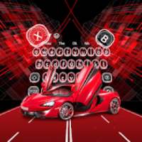 Neon Red Car Keyboard Theme