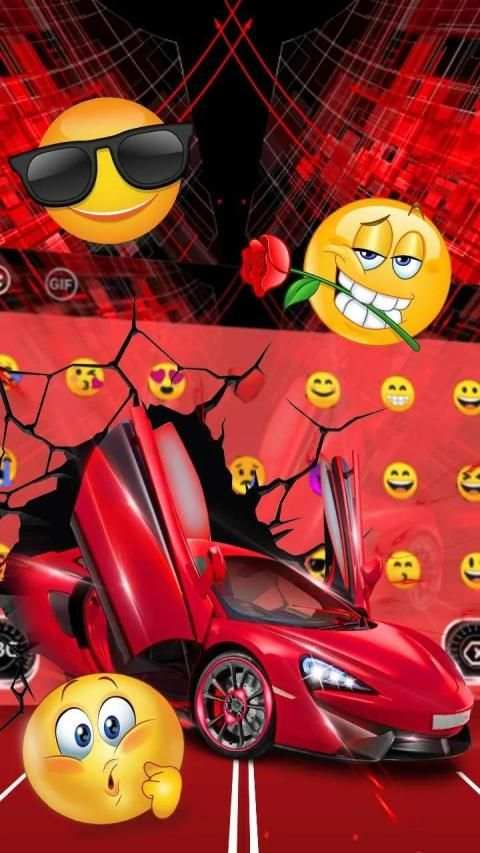 Neon Red Car Keyboard Theme स्क्रीनशॉट 1