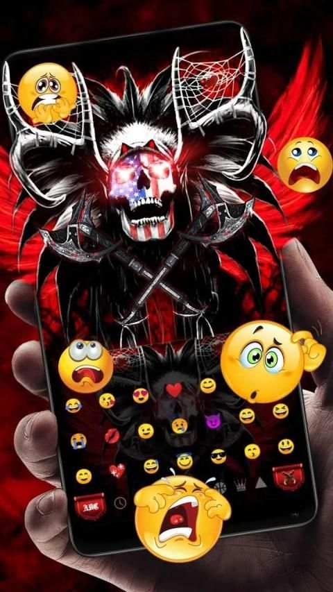 Red Evil Skull Keyboard स्क्रीनशॉट 1