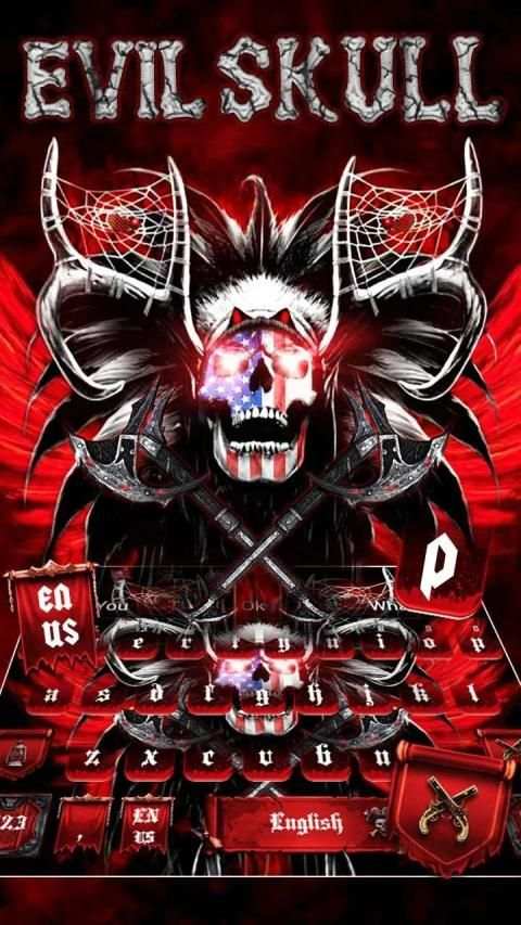 Red Evil Skull Keyboard स्क्रीनशॉट 3