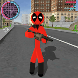 ikon Stickman Deadpool Rope Hero