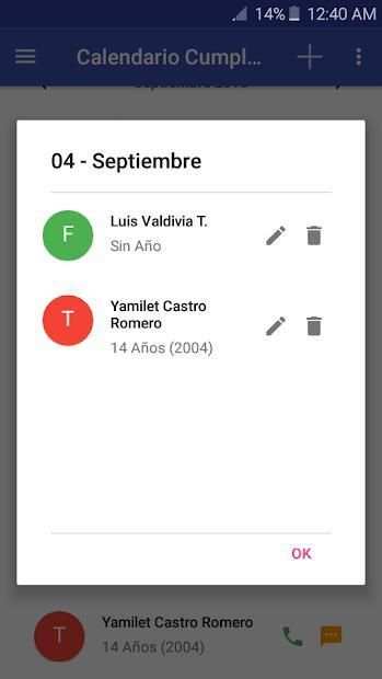 Calendario cumpleaños - Lite screenshot 6