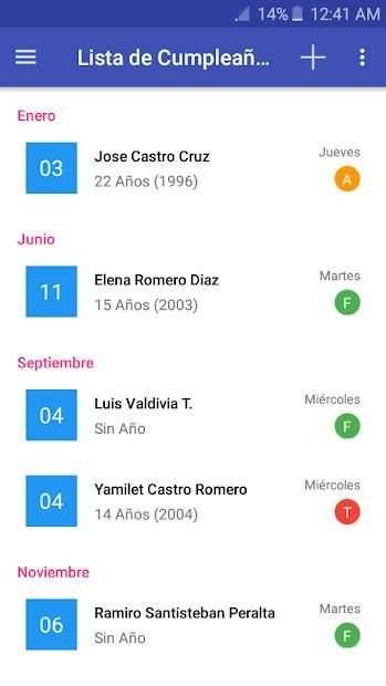 Calendario cumpleaños - Lite screenshot 5