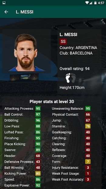 Pes 19 Player Data - Player levels, Player skills screenshot 1