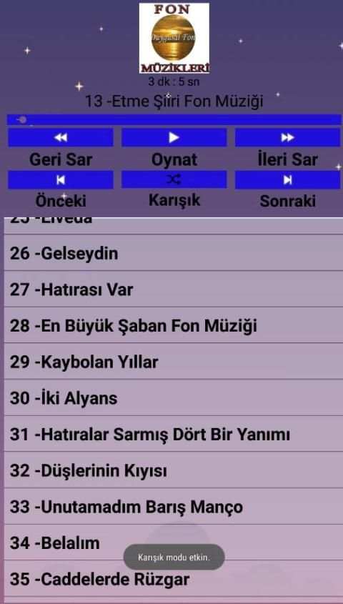 Fon Müzikleri(İnternetsiz 40 Duygusal Fon) screenshot 1
