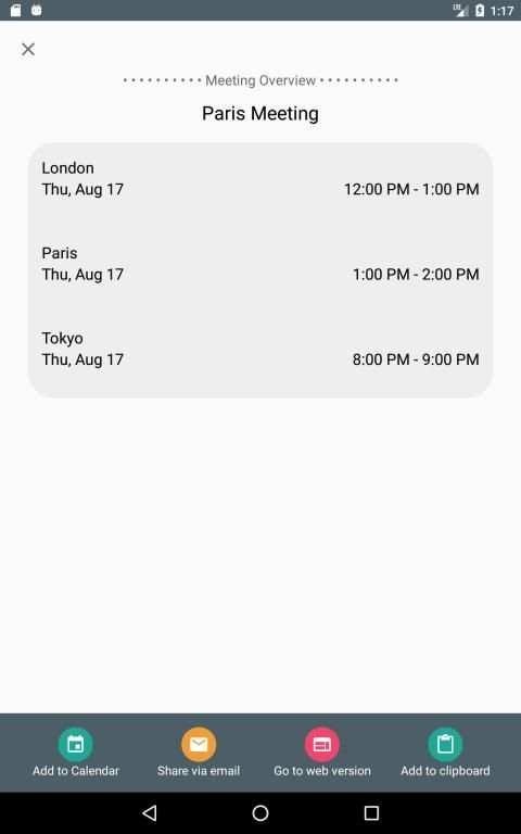 Meeting Planner by timeanddate.com स्क्रीनशॉट 2