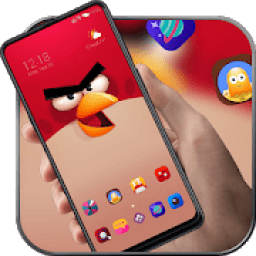Struggling angry bird theme Cartoon cute आइकन