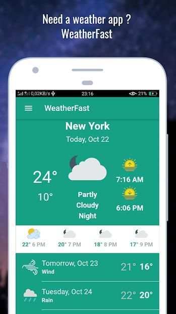 WeatherFast : Accurate weather forecast channel स्क्रीनशॉट 2