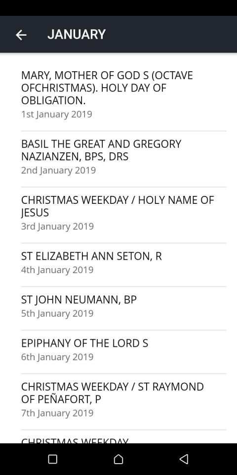Liturgical Calendar 2019 screenshot 2