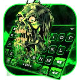 Green Zombie Skull Keyboard Theme