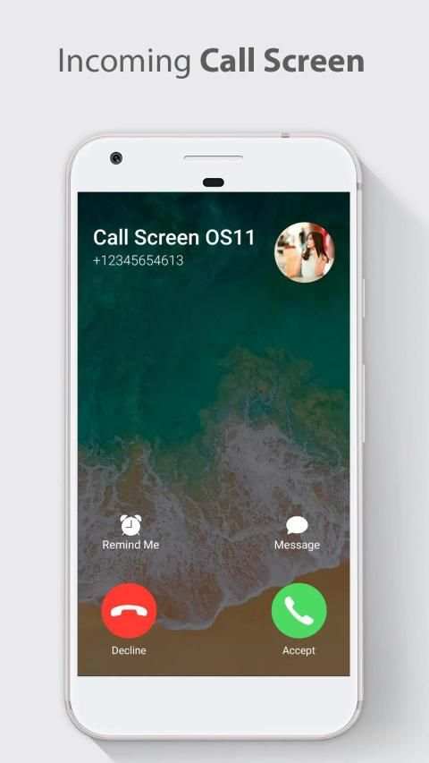 Call Screen Theme OS 11 Phone 8 screenshot 2
