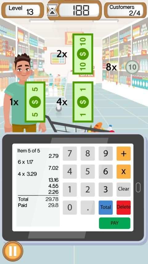 Supermarket Cashier - Cash Register & Money Game screenshot 5