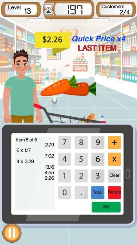 Supermarket Cashier - Cash Register & Money Game screenshot 1