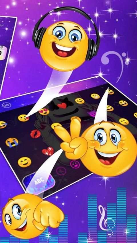 Galaxy Neon DJ Keyboard Theme स्क्रीनशॉट 1