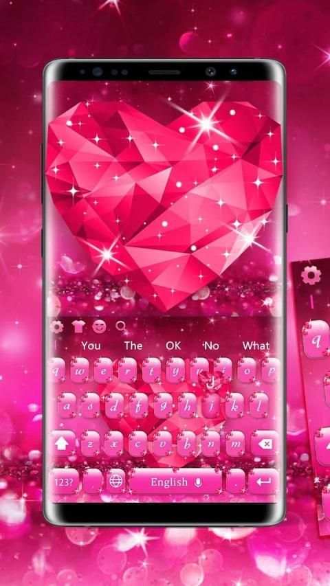 Shiny Romantic Red Heart Keyboard स्क्रीनशॉट 1