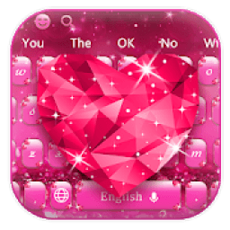 Shiny Romantic Red Heart Keyboard आइकन
