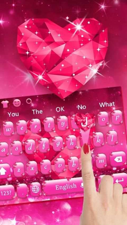 Shiny Romantic Red Heart Keyboard स्क्रीनशॉट 2