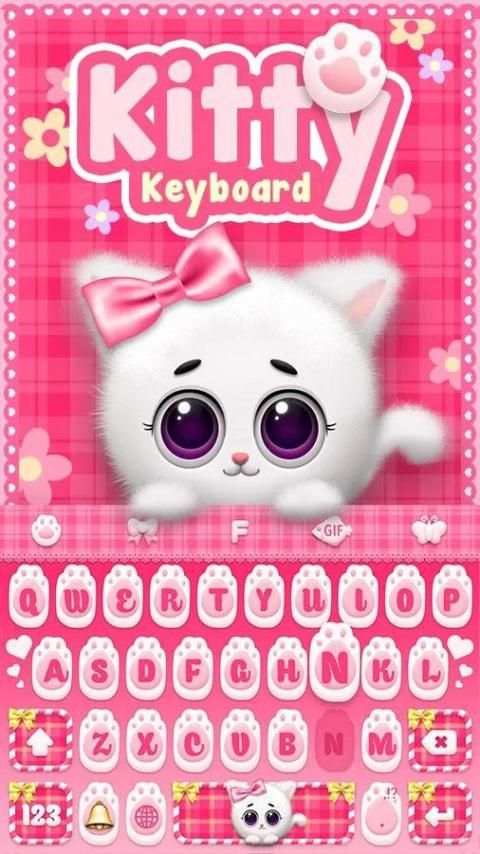 Pink Kitty Keyboard Theme screenshot 5