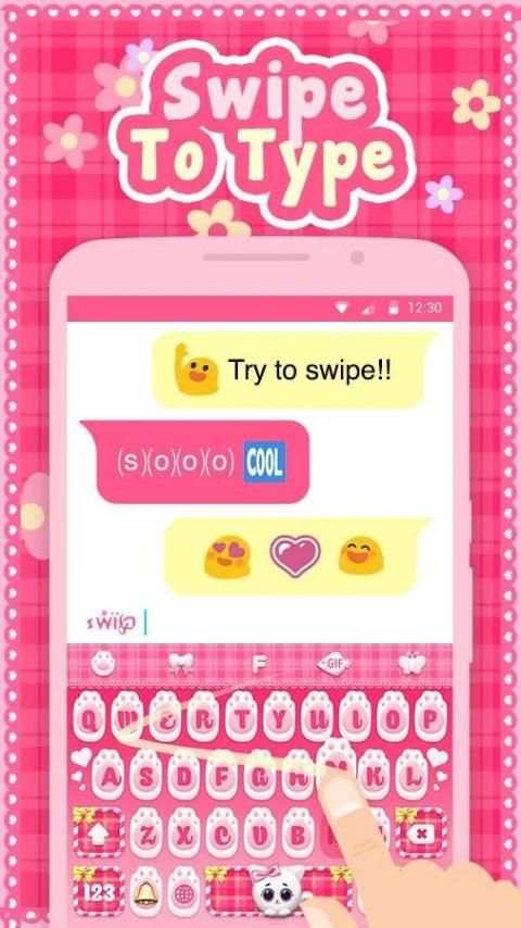 Pink Kitty Keyboard Theme screenshot 2