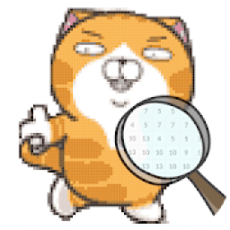 ikon 8Bit Lazy Garfill Cat In Pixel Coloring Art