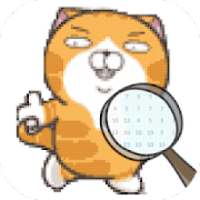 8Bit Lazy Garfill Cat In Pixel Coloring Art