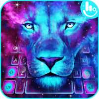 Galaxy Blue Eyes Lion Keyboard Theme