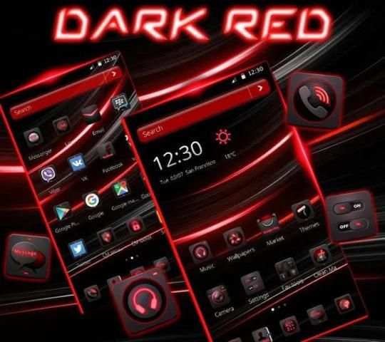 Dark Red Launcher screenshot 2