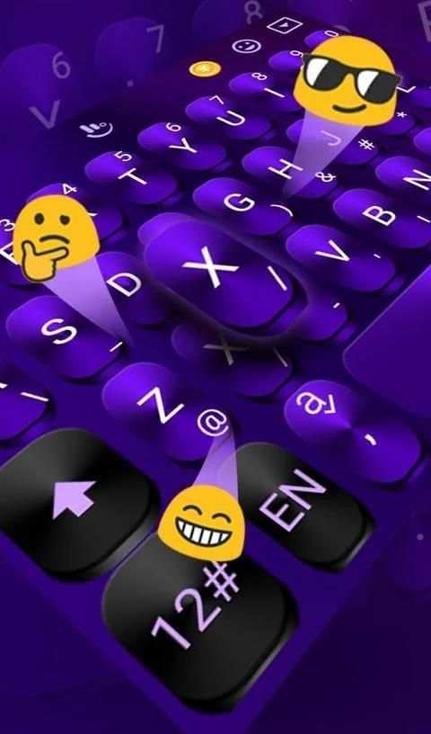 Cool Black Purple Keyboard Theme स्क्रीनशॉट 2