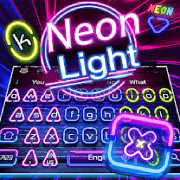 Colorful Neon LED Light Keyboard Theme आइकन