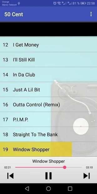 50 Cent Songs MP3 स्क्रीनशॉट 1