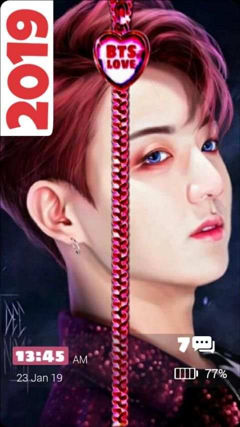 BTS 2019 Jungkook Zipper Lock Screen screenshot 5
