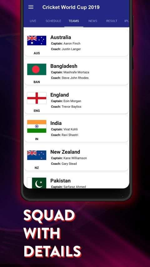 CWC 2019 – Fixture & schedule scrore screenshot 4