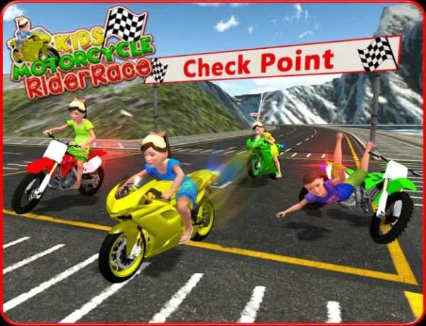 Kids MotorBike Rider Race 3D स्क्रीनशॉट 14
