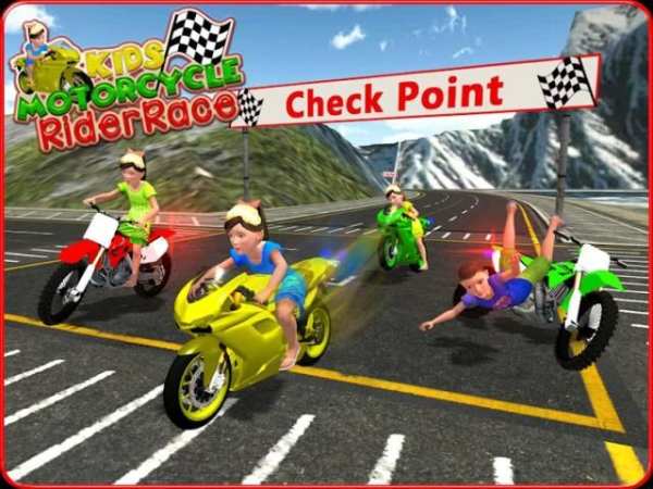 Kids MotorBike Rider Race 3D स्क्रीनशॉट 4