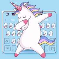 Cute Doing Dabbing Unicorn Keyboard Theme