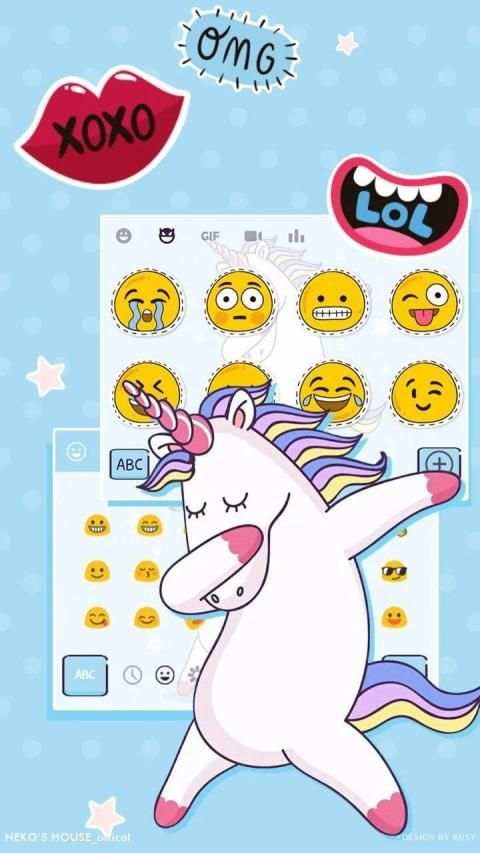 Cute Doing Dabbing Unicorn Keyboard Theme screenshot 1