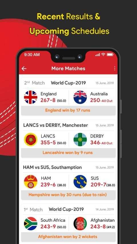 Live Cricket World Cup 2019 स्क्रीनशॉट 1