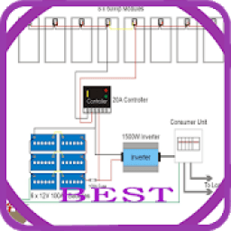 inverter connection circuit diagram icon