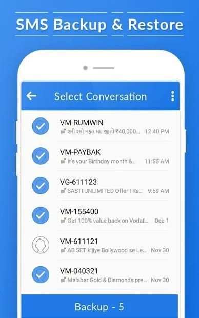 SMS Backup & Restore : Restore Contacts,CallLog screenshot 1