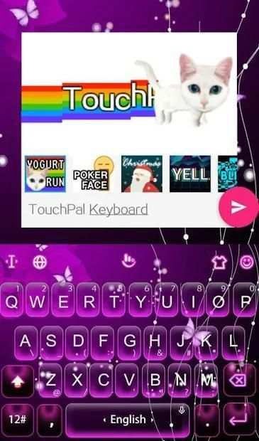 Purple Butterfly Keyboard Theme screenshot 2