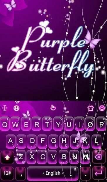 Purple Butterfly Keyboard Theme screenshot 6