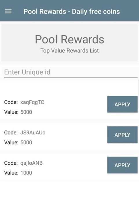 Pool Rewards - Daily Free Coins screenshot 1