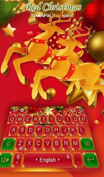 Red Christmas Keyboard Theme screenshot 2
